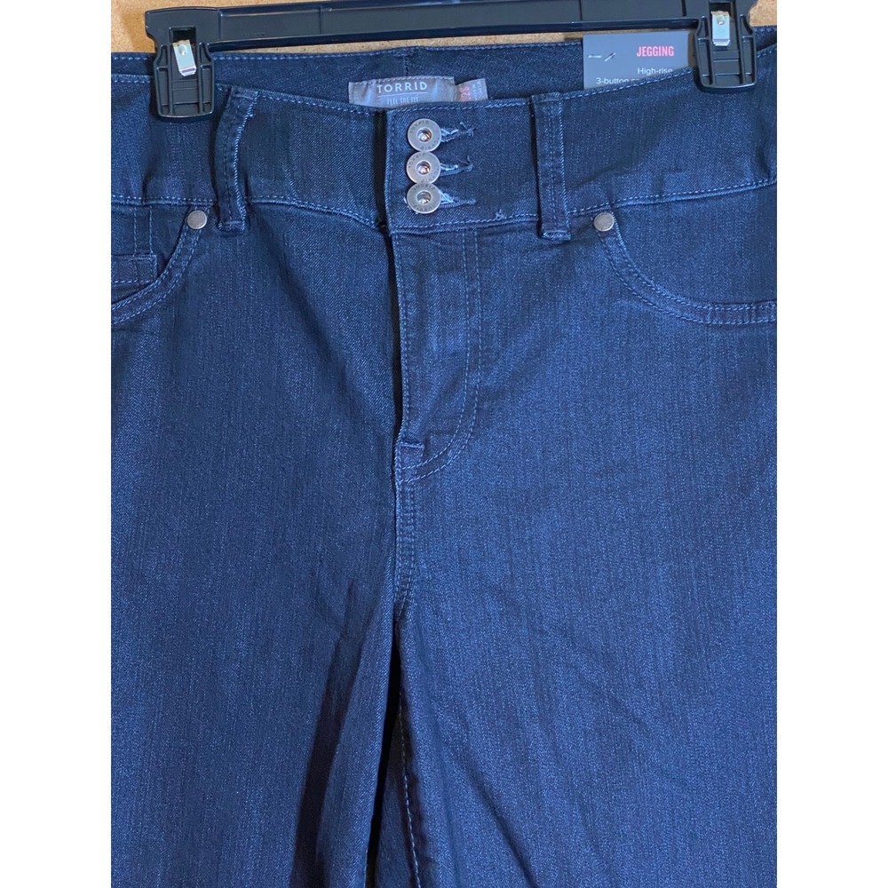 Torrid Rinse Jegging S High Rise 3-Button Super Skinny Dark Wash Jeans 12S NEW - Picture 3 of 8